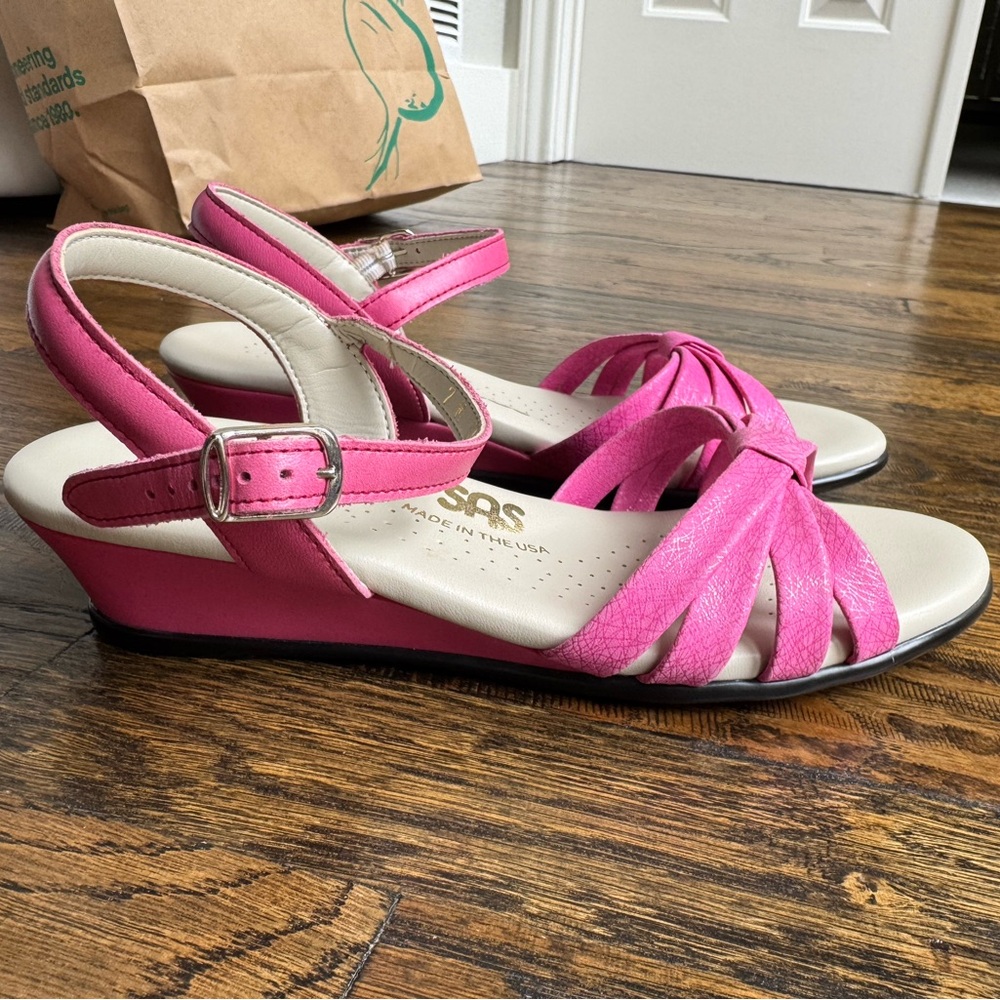 SAS Pink Strappy Sandals